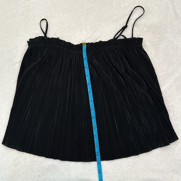 NWT!! MADEWELL WOMEN'S BLACK SLEEVELES NICOLE PLEATED RUFFLE TOP TANK Sz XXS - Picture 7 of 8
